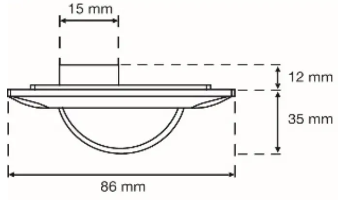 niko 25020N Swiss Garde 360 Presence KNX UP - Device dimensions