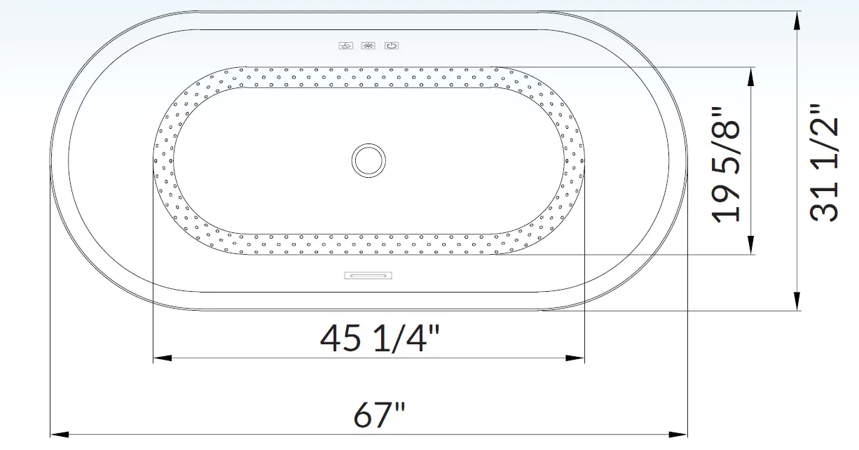 WOODBRIDGE HBT6086 Acrylic Flatbottom Double Ended Air Bath Bathtub with Chrome 01