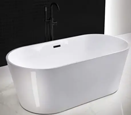 WOODBRIDGE HBT6086 Acrylic Flatbottom Double Ended Air Bath Bathtub with Chrome featured (2)