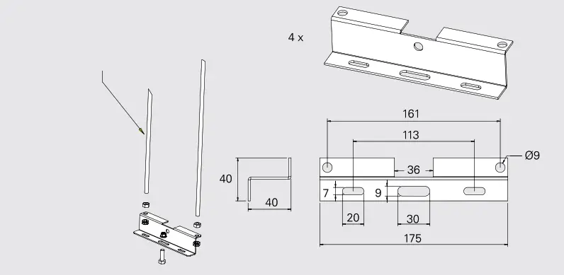 FRICO PS210E09 Thermozone Portier - Suspension brackets ADPF1