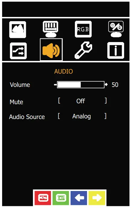 OSD Menu AUDIO