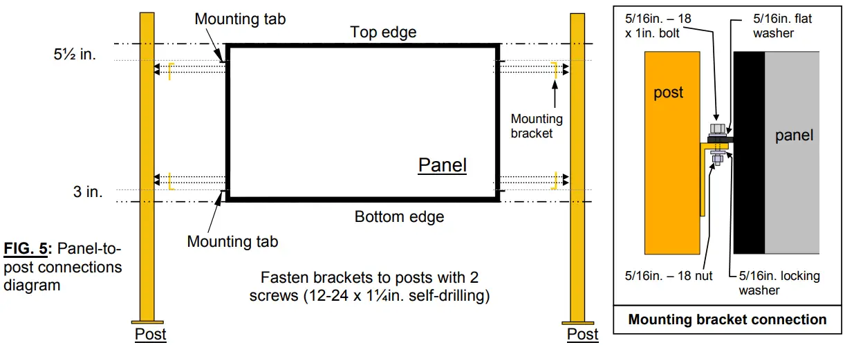 Vestil APG-M-85 APG-Series Adjustable Perimeter Guard System-fig8