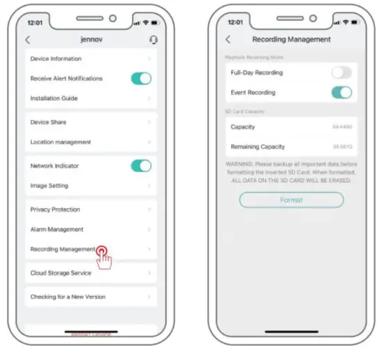 FIG 17 Motion Detection Video and All Day Video.JPG