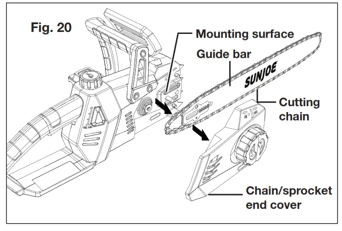 SUN JOE 24V X2 CS16 RM Cordless Chain Saw - fig38