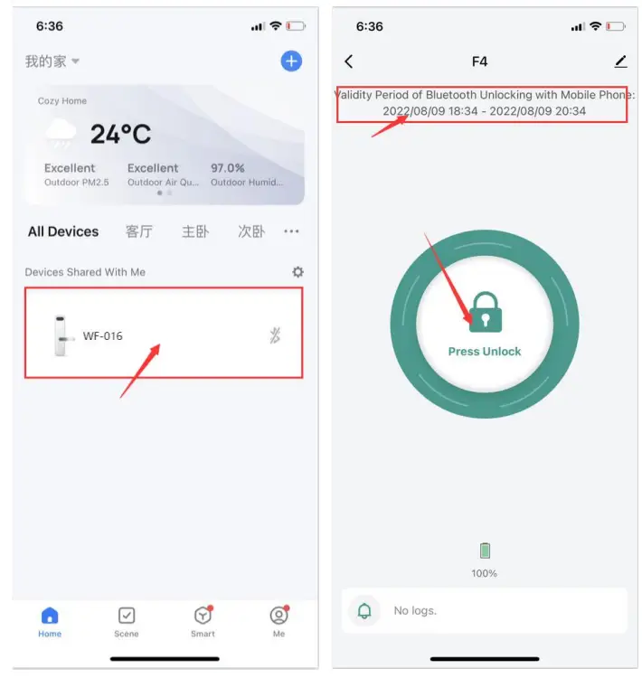 Shenzhen Huafu Intelligent Technology 2A9P7WF Smart Lock app 7