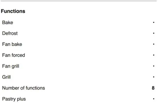 FIG 5 SPECIFICATIONS