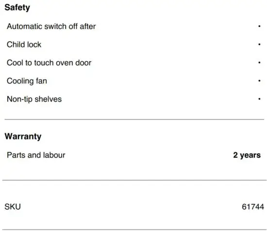 FIG 7 SPECIFICATIONS