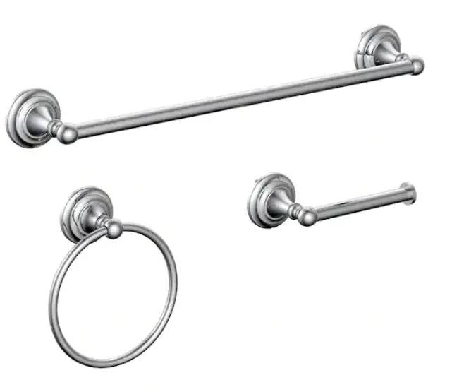 GLACIER-BAY -9010H 3-Piece-Bath-Hardware-Set-with-Towel-Bar-product-image
