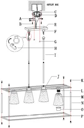 ZEVNI-A04757-Tobey-33-Inch-Wide-Black-Kitchen-Island-Light-03