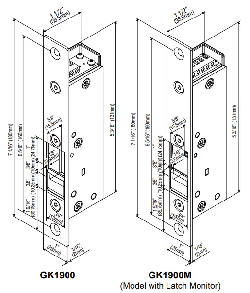 GIANNI INDUSTRIES GK1900 Series Electric Strike fig 1