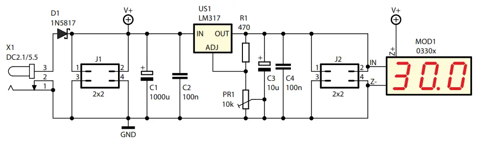 AVT kits AVT1990 Adjustable Power Supply for Contact Boards - 1