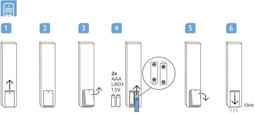 PHILIPS 8505 series 4K UHD LED Android TV User Guide - Input Battery