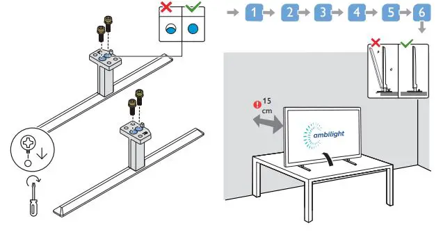 PHILIPS 8505 series 4K UHD LED Android TV User Guide - Right way to tight screw