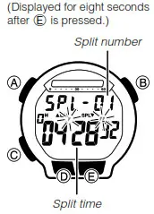 CASIO Watch 3468 - Split Time Recording