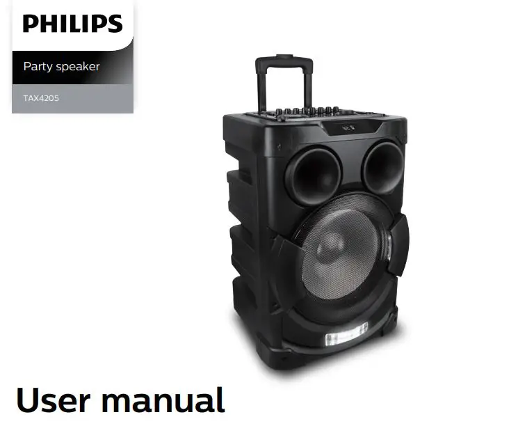 PHILIPS TAX4205 Bluetooth Party speaker User Manual