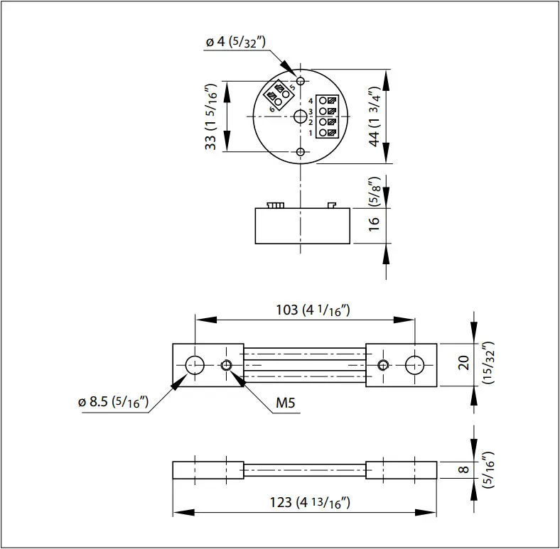 vetus BATMONB Battery Monitor - Overall dimensions 2