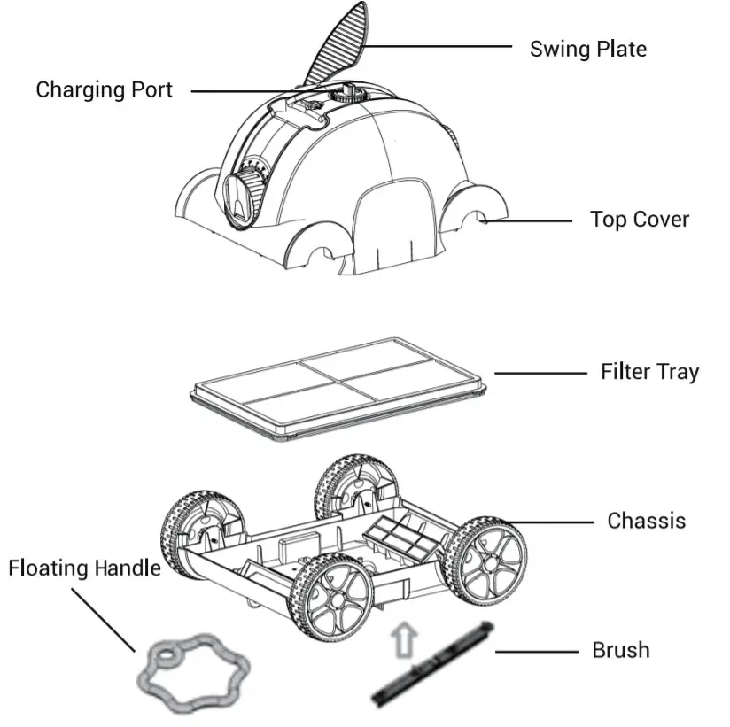 ausono HJ1103J Cordless Automatic Robotic Pool-part