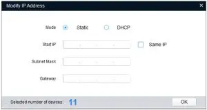 Modify IP address interface