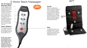 Homedics VC-151 Back Revitalizer 5 Motor Back Massager with Heat Instruction Manual and Warranty Information