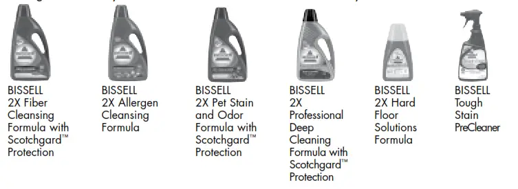 Bissell 8920, 8930, 8960, 9200, 9300, 9400 Series PROheat 2X User's Guide - Cleaning fluid