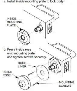 FIG 9 INSTALL INSIDE MOUNTING PLATE AND ROSE