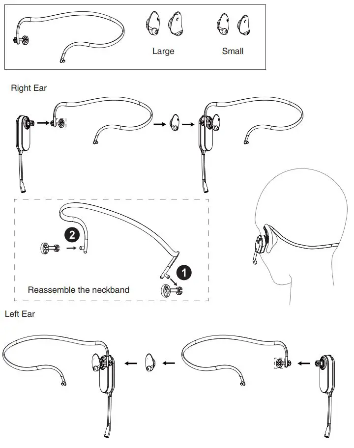 Yealink DECT Wireless Headset WH63 User Guide - Neckband wearing style preserve your hairstyle