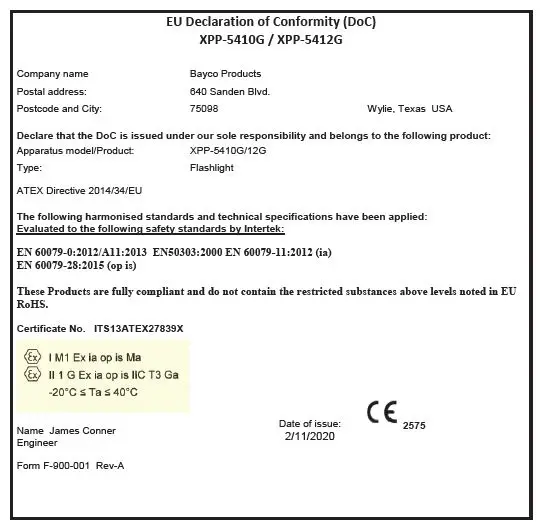 NIGHTSTICK XPP-5410G Intrinsically Safe Permissible LED Pen Light fig2