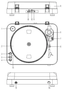 Lenco LBT-120 Turntable with Bluetooth and USB Direct Encoding - arm