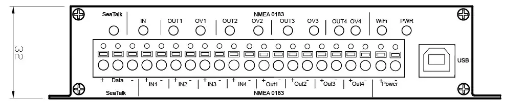 QUARK ELEC QK-A035 NMEA 0183 4X4 Multiplexer- Power LED