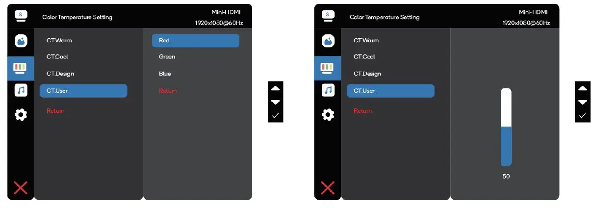 colour temperature setting