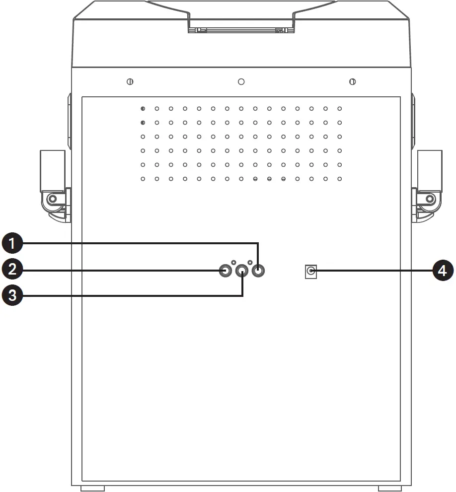 Ubicación de los controles (reverso)
