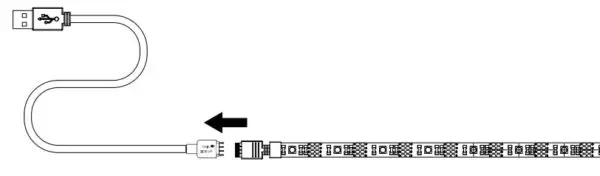 Connect The LED Strip With The USB Cable