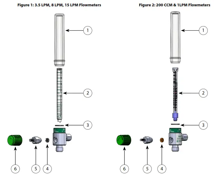Amico Oxygen Flowmeter DISS Hand Tight- Flowmeter Assemblies