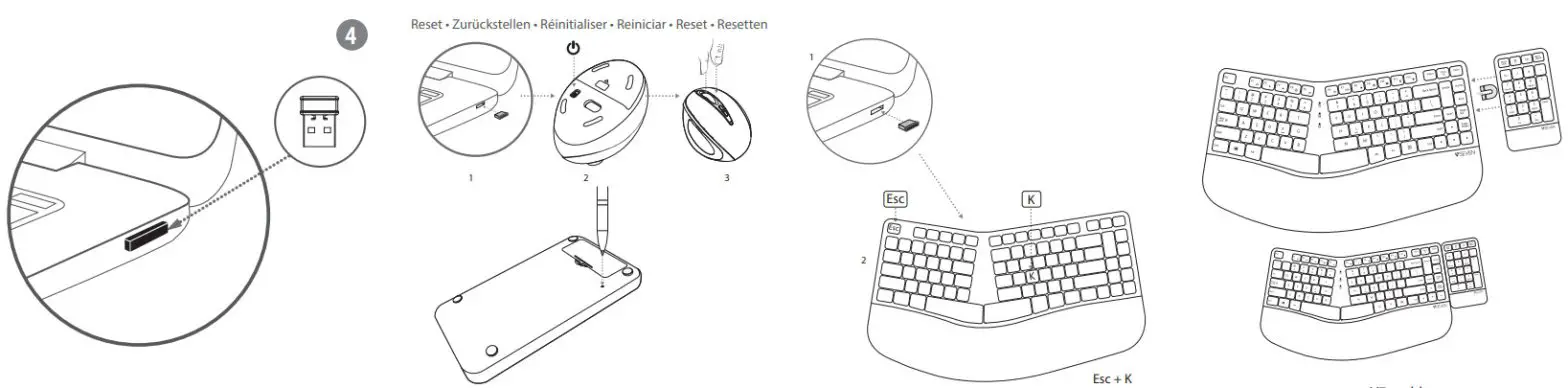 v7world CKW400 Ergonomic Wireless Keyboard - fig2