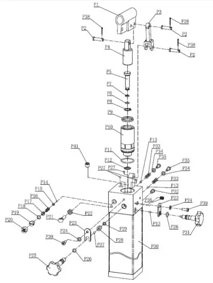 BORUM BHSP20T Hydraulic Workshop Press - PARTS DIAGRAM & PARTS LIST 2