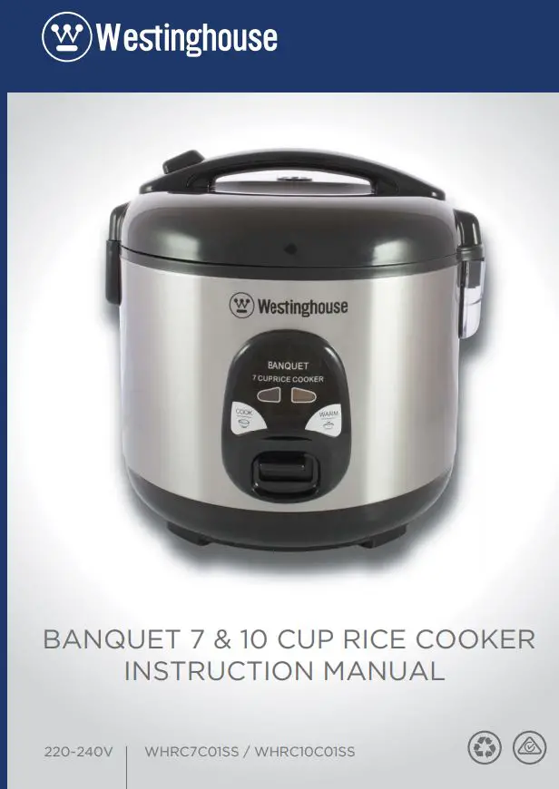 Westinghouse Banquet 7 10 Cup Rice Cooker