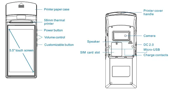 ZKC5502 Handheld Integrated Intelligent Terminal - parts 1