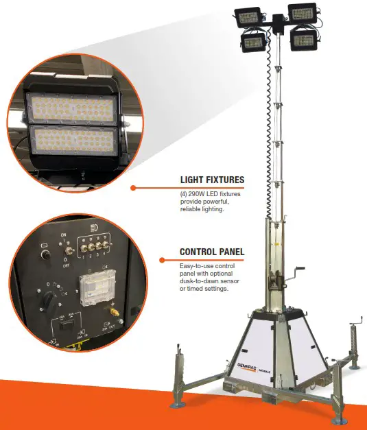GENERAC CTF 10 LED Light Tower - overview