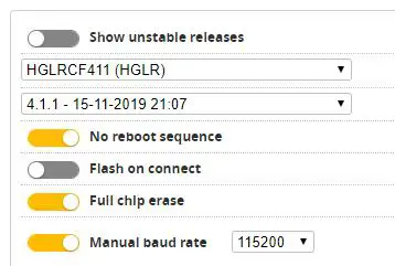 HGLRS FPV Racing Drone 6S - firmware version