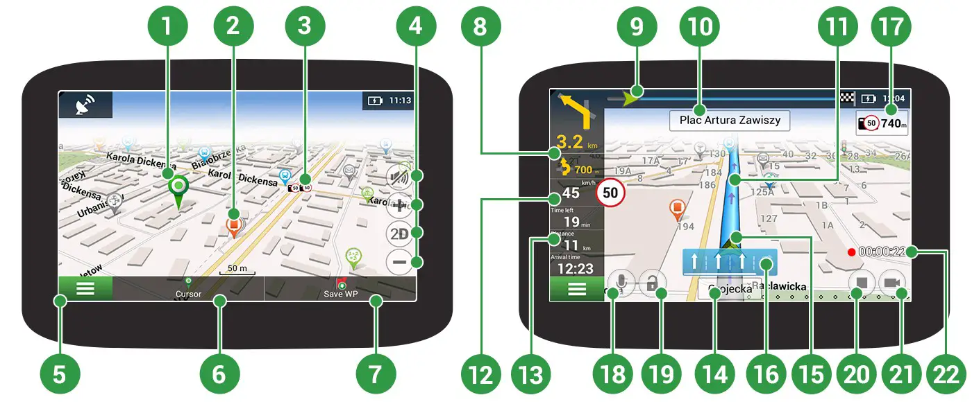 NAVITEL RE 5 Dual Navigation DVR - Program Interface