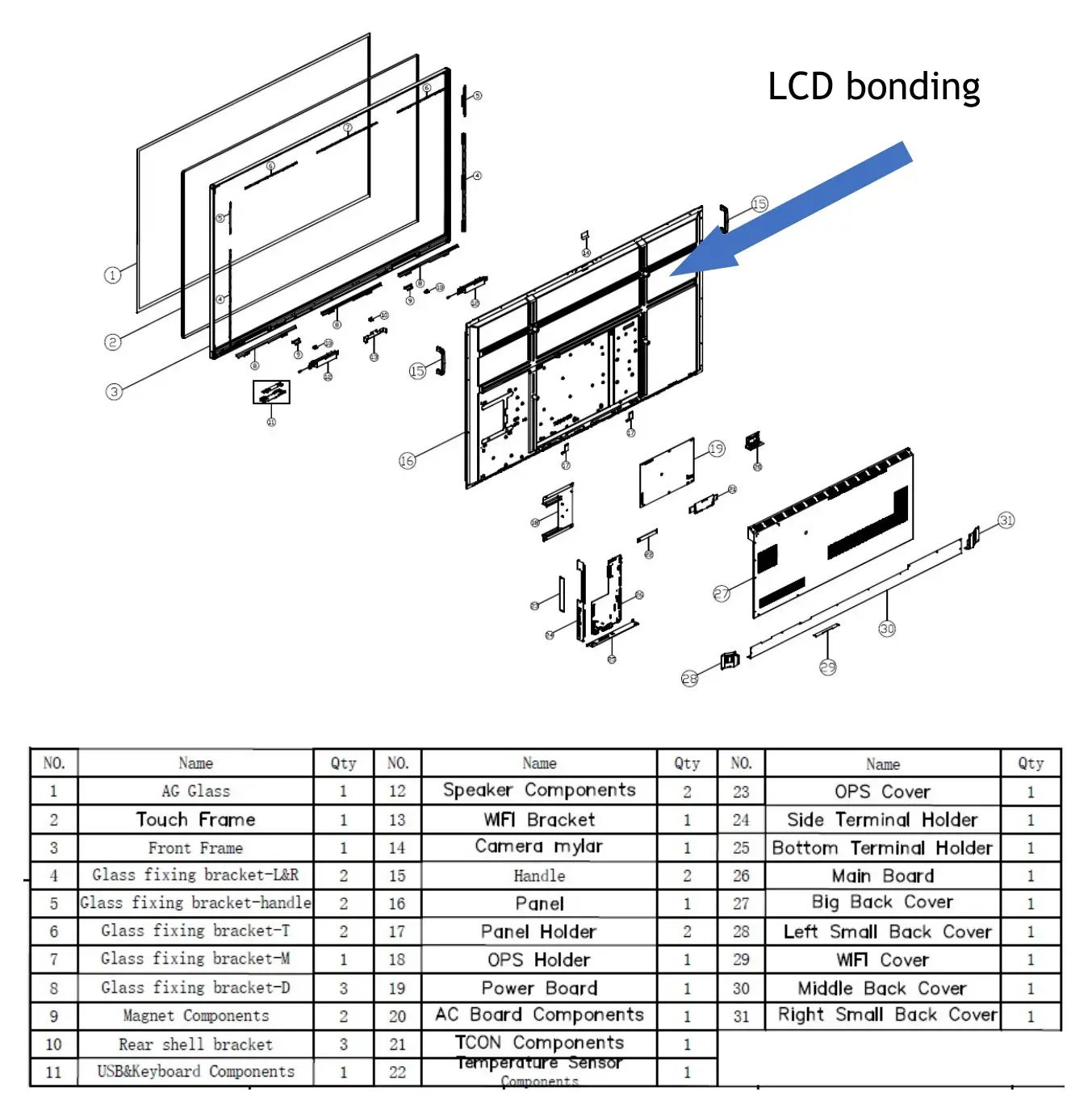 SHARP PN -L752B 52 Inch Full Color LCD Monitor - LCD Module