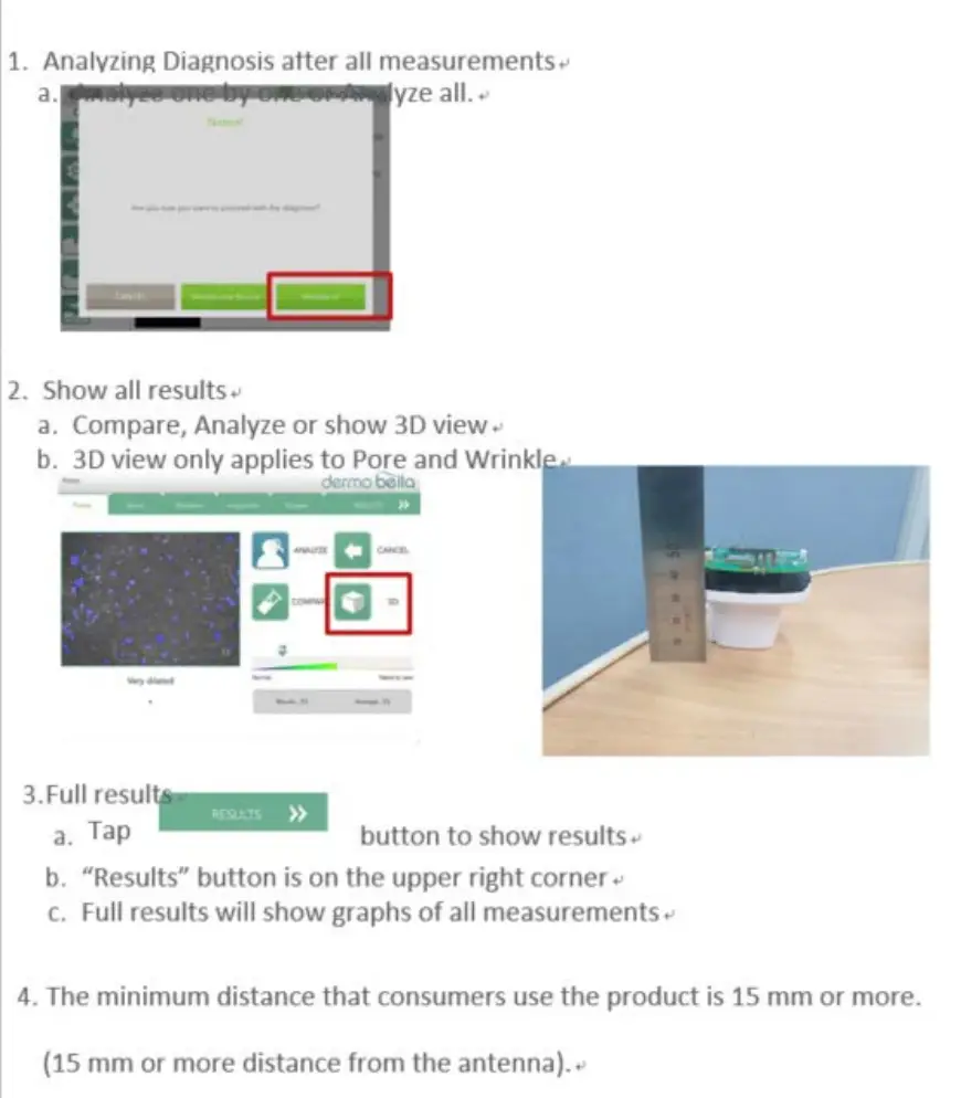 CHOWIS CND-020-A Dermo Smart Skin Analyzer User Guide - How to Analyze