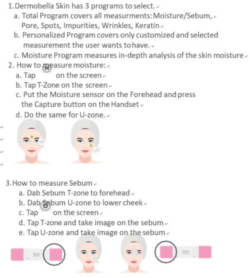 CHOWIS CND-020-A Dermo Smart Skin Analyzer User Guide - How to Measure