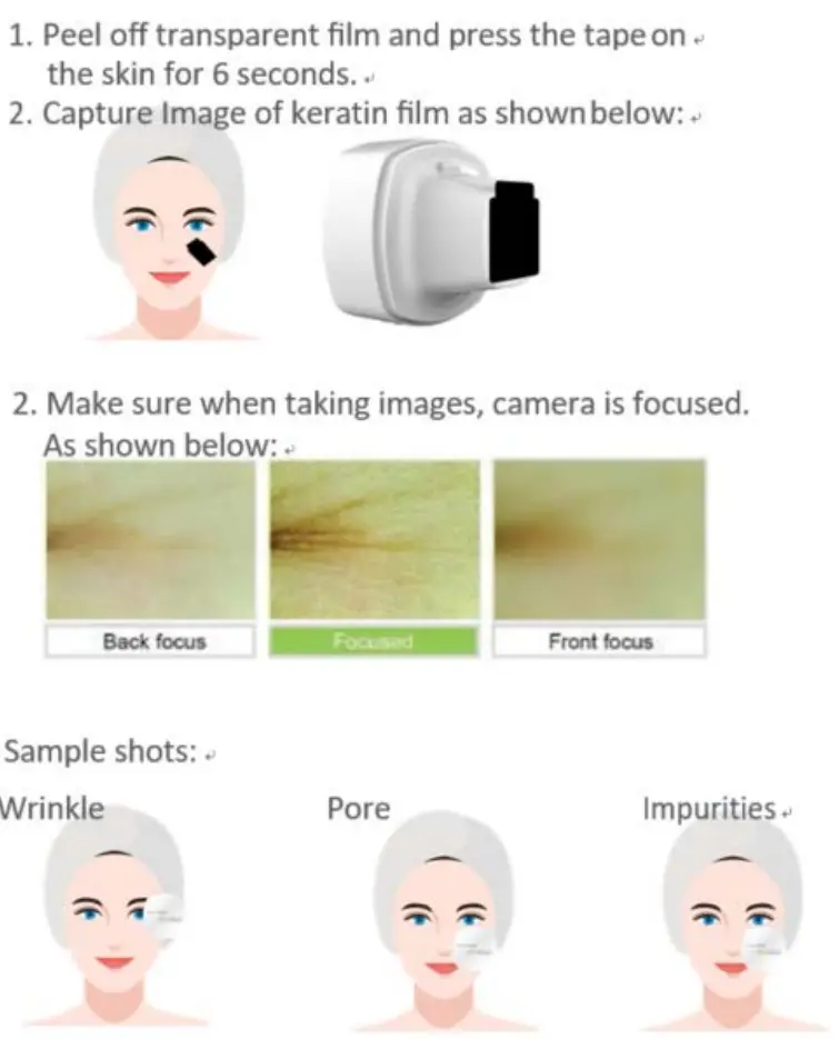 CHOWIS CND-020-A Dermo Smart Skin Analyzer User Guide - How to Measure