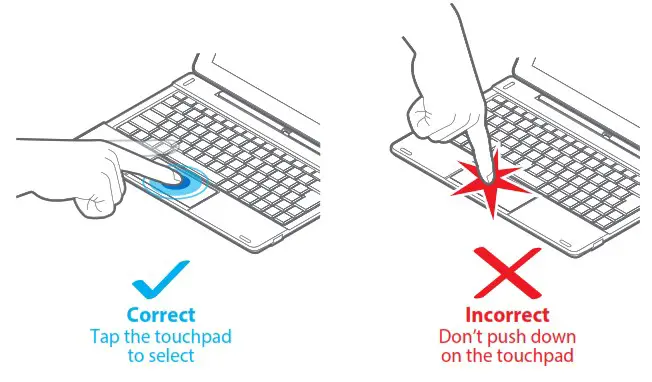 packard bell N1000 CloudBook 10 1 inch Windows 2 in 1 Computer Tablet Laptop - Using the touchpad