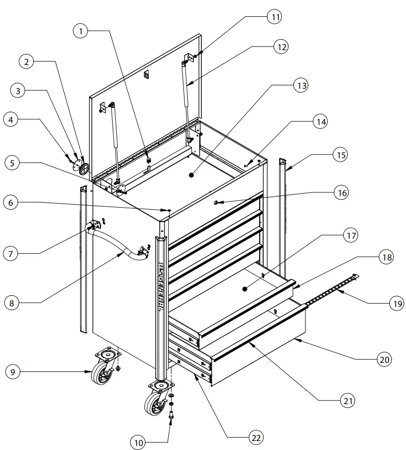 HARBOR FREIGHT 58072 34 Inch Full Bank Service Cart - fig 3