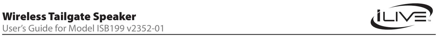 Wireless Tailgate Speaker ISB199 User Manual