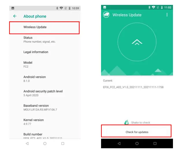 EFIX FC2 Global GPS Systems User Guide - Then tap [Wireless upgrade]