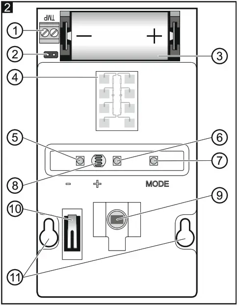 Satel AOD 210 Wireless Outdoor Dual Technology Motion Detector - Electronics module