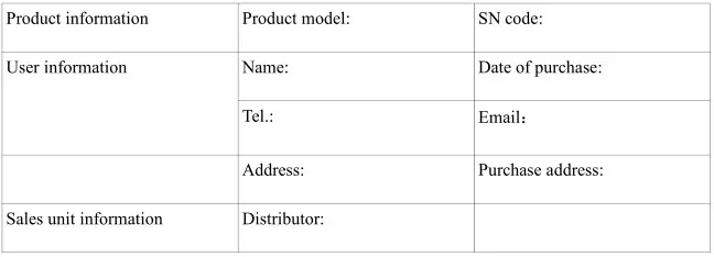 KEENON M2 Disinfection Robot - Warranty Card 1